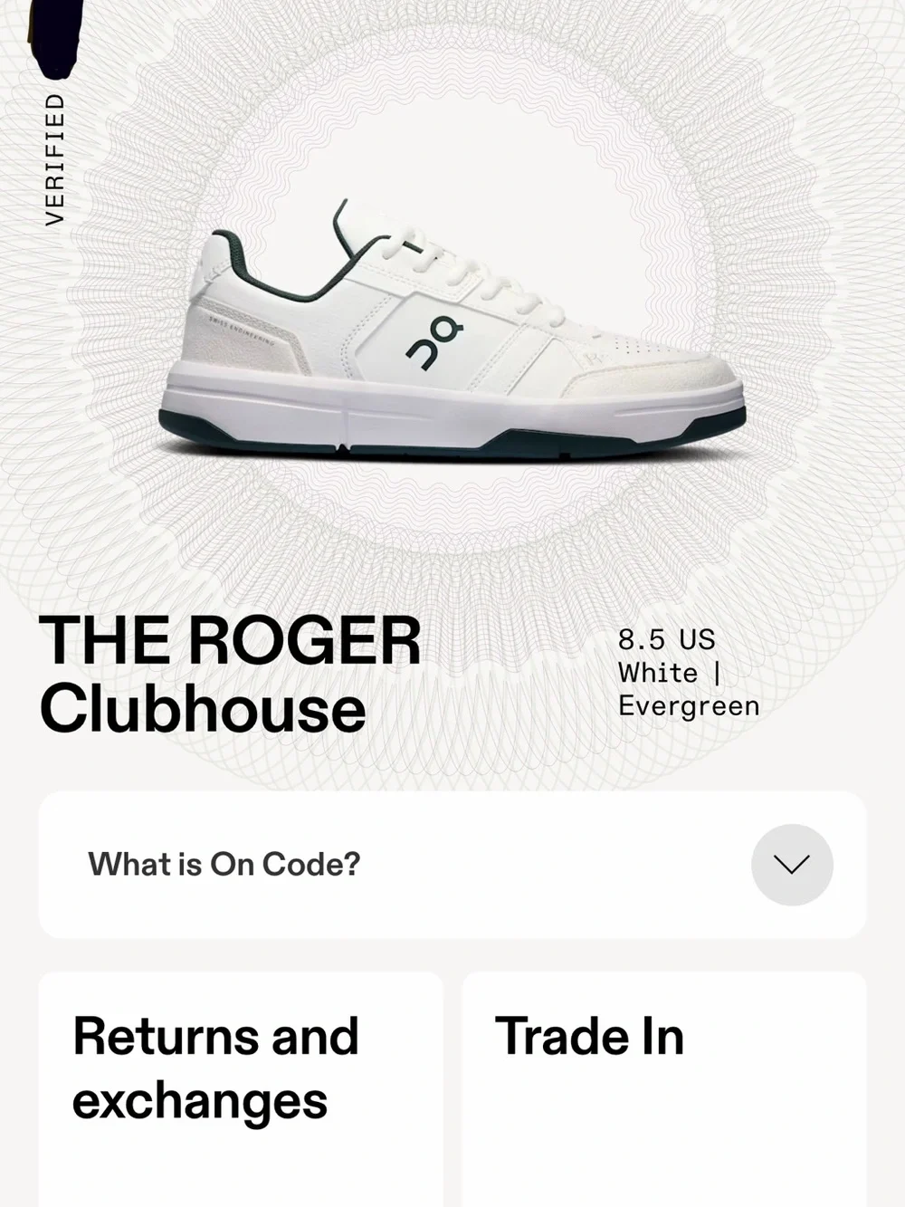 On Running The Roger Clubhouse Sneakers White Evergreen